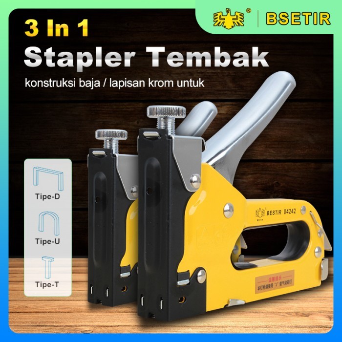 

Bestir Stapler Tembak 3 In 1 Guntacker Gun Tacker Alat Staples Stepler Powerfull Pistol