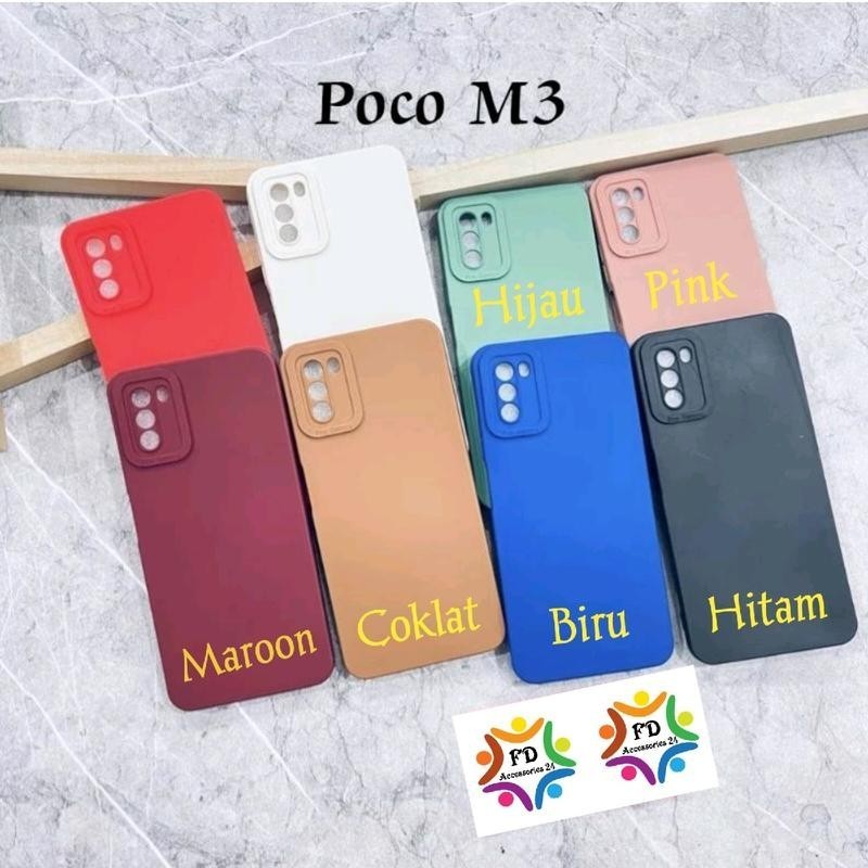SoftCase Macaron Untuk Hp Xiaomi Poco M3 Tpu Procamera Hitam