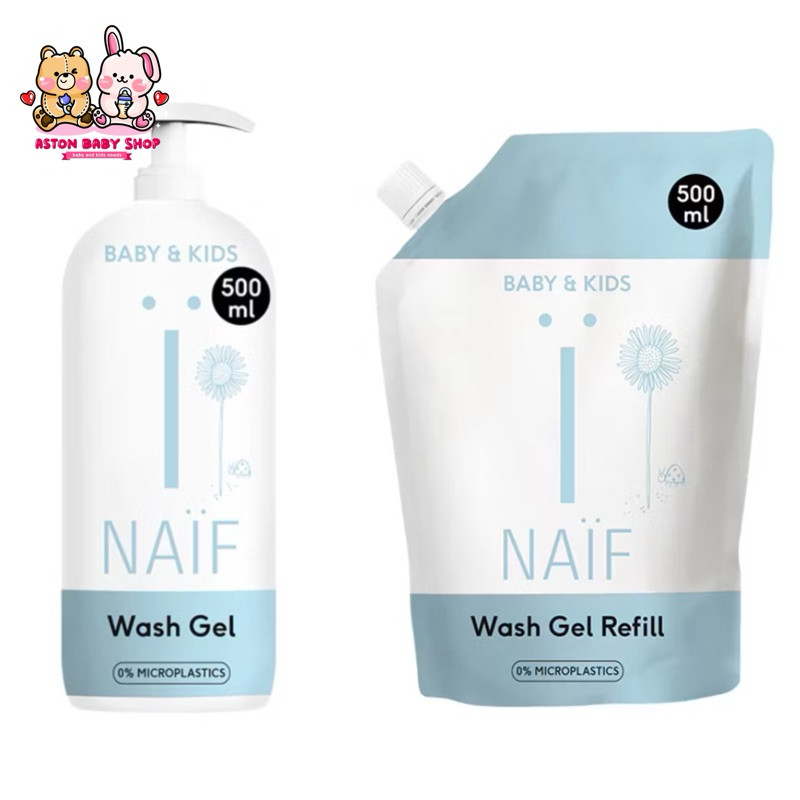 Naif Baby Cleansing Wash Gel 500ml Pump/Refill / Sabun bayi no SLS / Sabun bayi Botol Pump / Sabun b