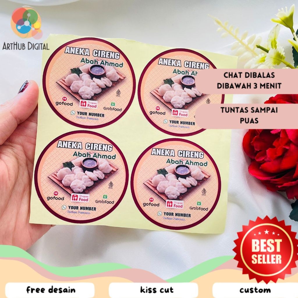 

AHD 2-4 Sticker Print Chromo Cireng Cilok Cibay Stiker Label Bulat PerAcian Free Desain Custom