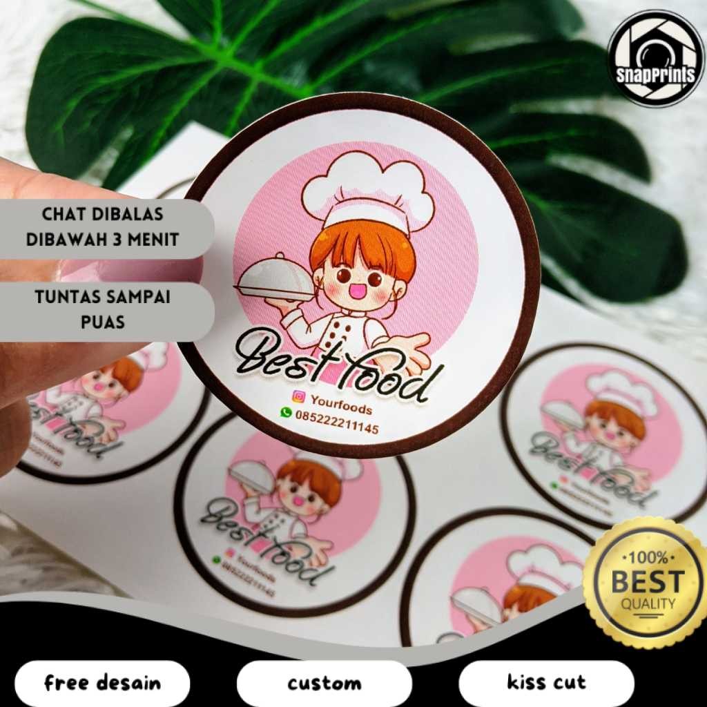 

SP SBC 8-15 Cetak Stiker Bulat Logo Olshop Custom Sticker Label Makanan Free Desain Print
