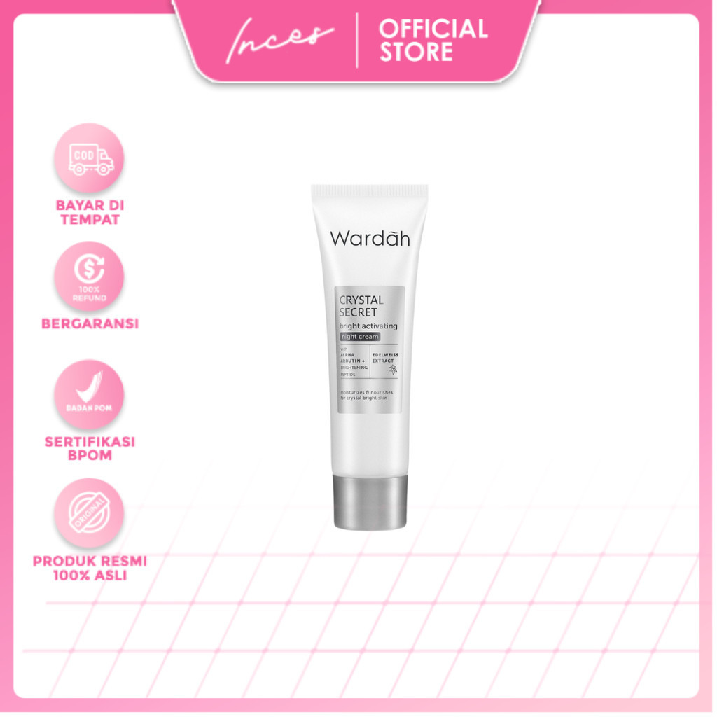 𝓲𝓷𝓬𝓮𝓼 - WARDAH CRYSTAL SECRET BRIGHTENING ACTIVATING NIGHT CREAM 15ML KEMASAN BARU TERMURAH