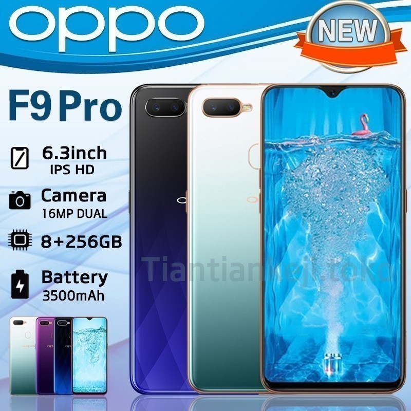 {100% Original Baru} Hp Oppo F9 Pro Ram 8/256gb Ponsel pintar kamera HD Garansi 1 Tahun {Promosi }