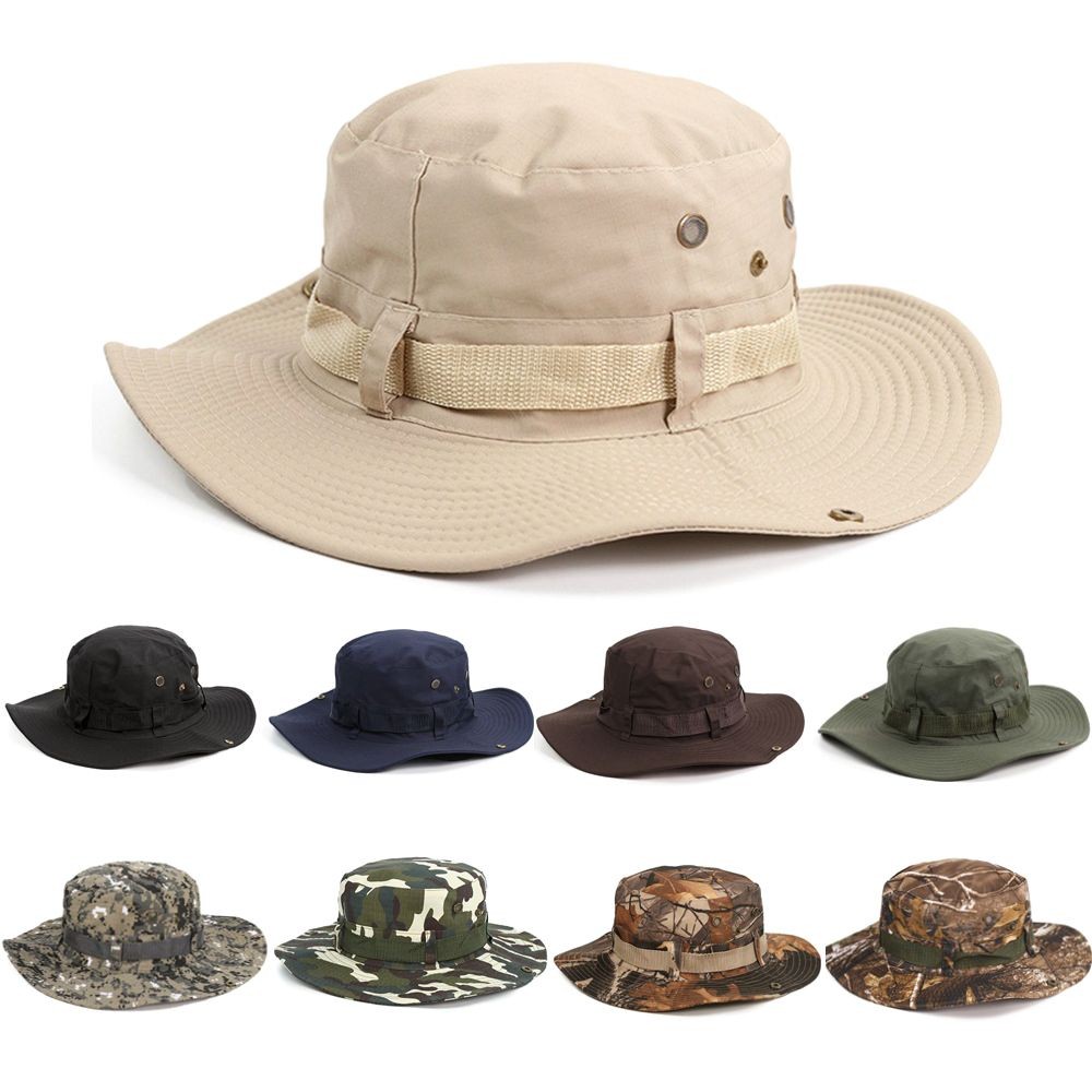 Men & Women Sun Hat Wide Brim Breathable Fishing Cap Men's Bucket Hats Hiking Jungle Hat Summer Outd