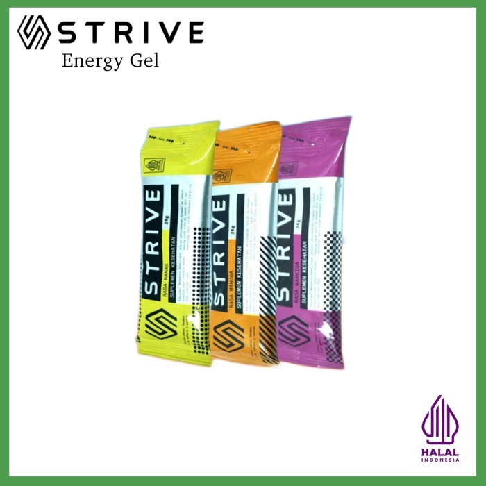 

Strive Energy gel 24g Suplemen Olahraga BPOM Halal - nanas/box