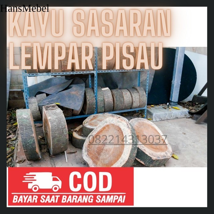 Ready Gan Kayu Sasaran Lempar Pisau Wood Slice Sasaran Olahraga Lempar Kapak Ready Gan Berkualitas