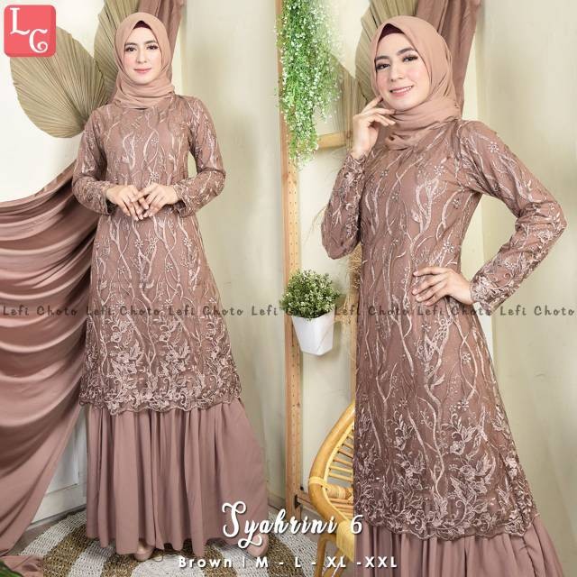 Gamis modern syahrini 6 / kebaya modern / gamis pesta / dress tutu / gamis pesta / gamis terbaru 202