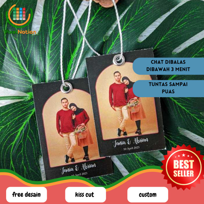 

PiNat Print Hangtag Wedding Souvenir Hang Tag Label Custom Pernikahan Ucapan Nikah Free Desain
