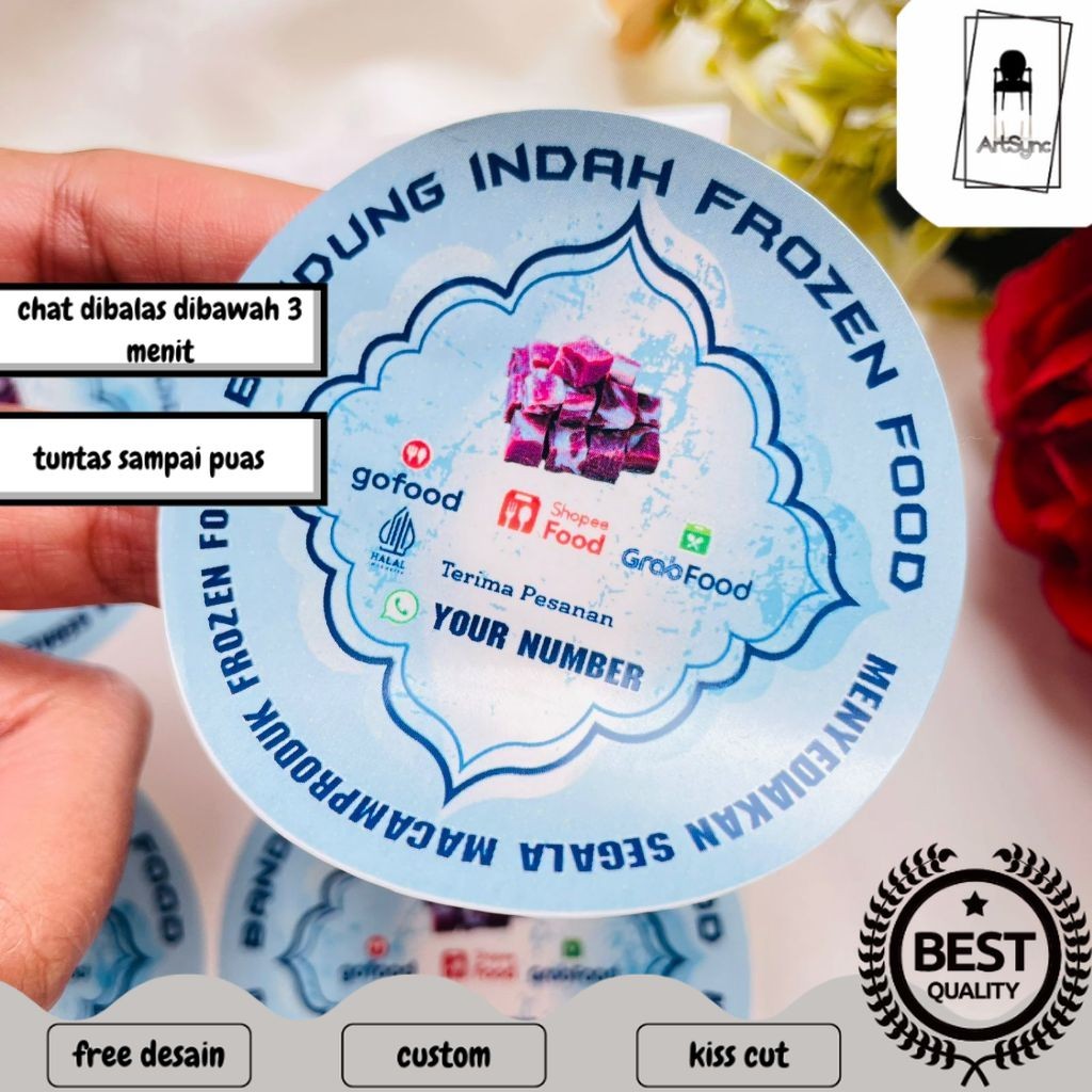 

Syncart 2-4 Sticker Vinyl Frozen Food Label Anti Air Makanan Beku Free Desain Custom Nama Murah