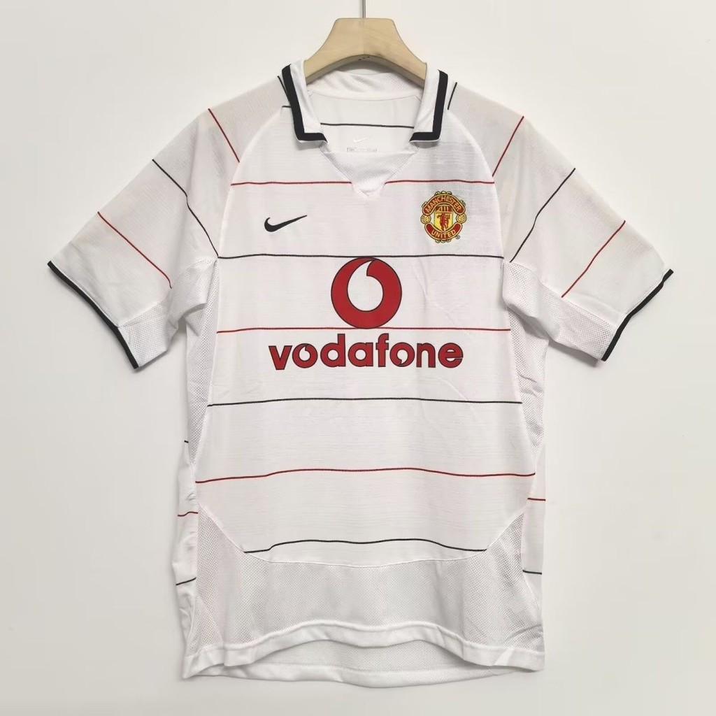 Jersey retro 03-04 Manchester United putih Tandang T shirt pria