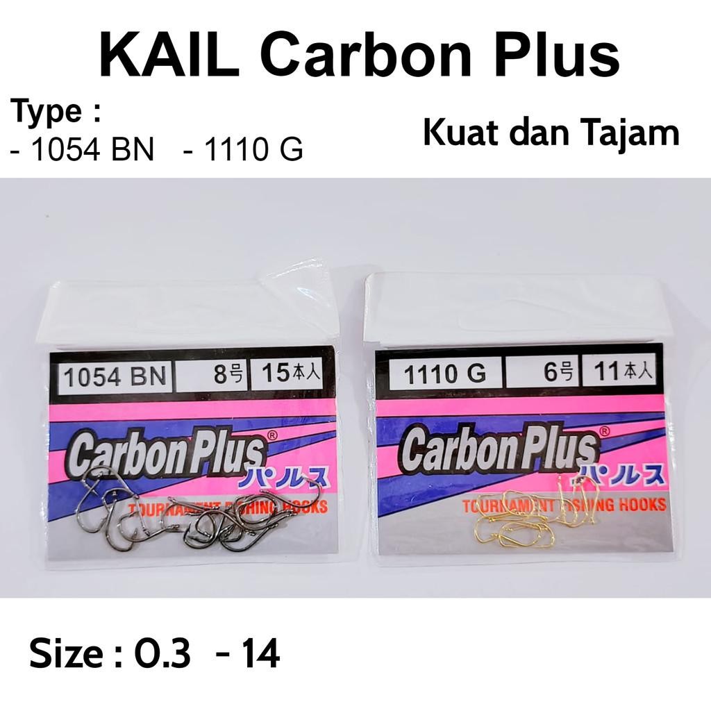 GPJ Carbon Plus Mata Kail Pancing Dari Karbon Tournament Fishing Hook Warna Emas Dan Hitam Berlubang