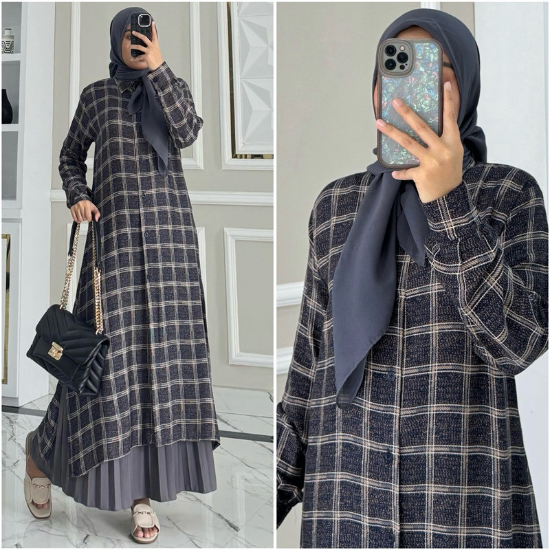 Gamis wanita syari  model baruNEVILA PART-1 long tunik abstrak  / Baju Atasan Wanita muslim Tunik ke