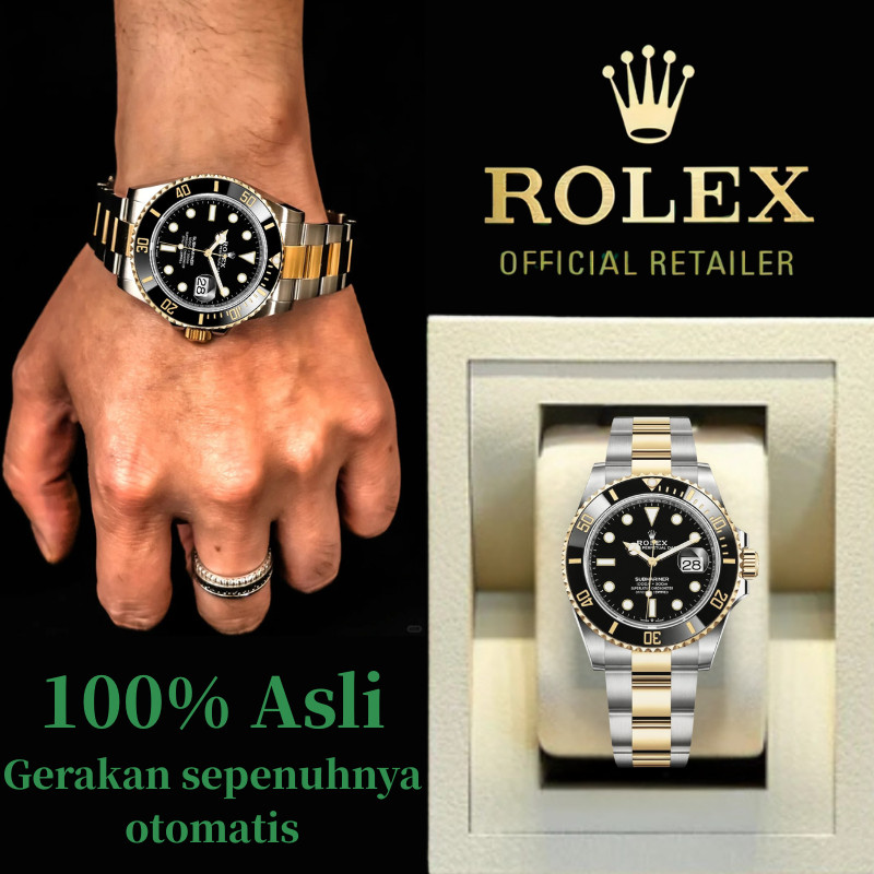 [100% Asli] (Rolex) Jam Tangan Pria, Jam Tangan Rolex Submariner M126613LN-0002, Jam Tangan Mekanik 