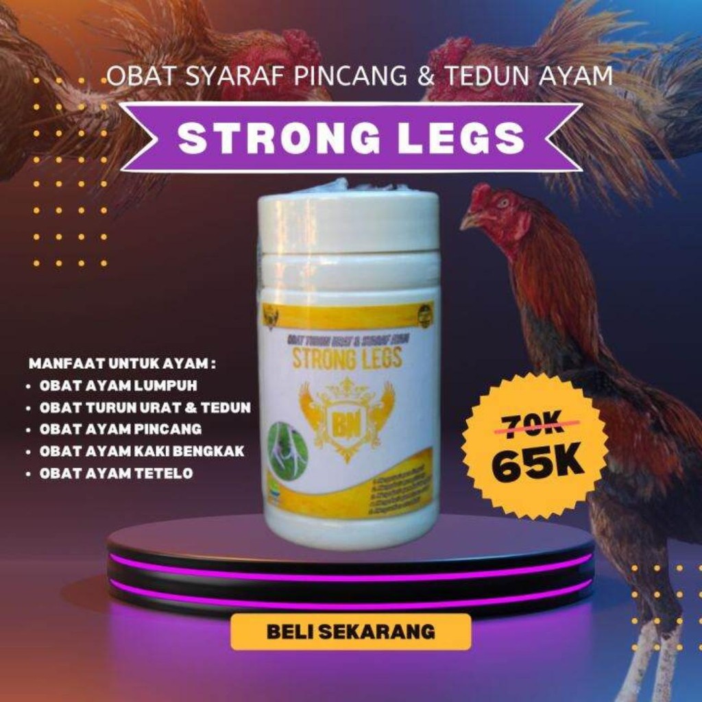 STRONG LEGS BN - Obat Ayam Kaki Bengkak, Ayam Lumpuh, Ayam Pincang, Turun Urat - BN