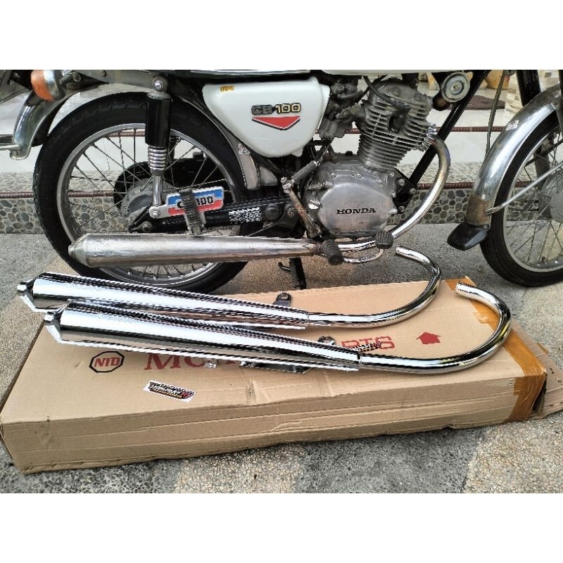 KNALPOT MUFLER CB100 CB125 CB100 NTD SET PANGKON KNALPOT