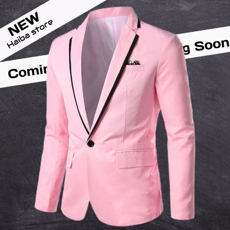FIDA STORE JAS PRIA CASUAL BABY PINK BLAZER PRIA JAS FORMAL PRIA BABY PINK Jas Pria Sweet Pink Mode 