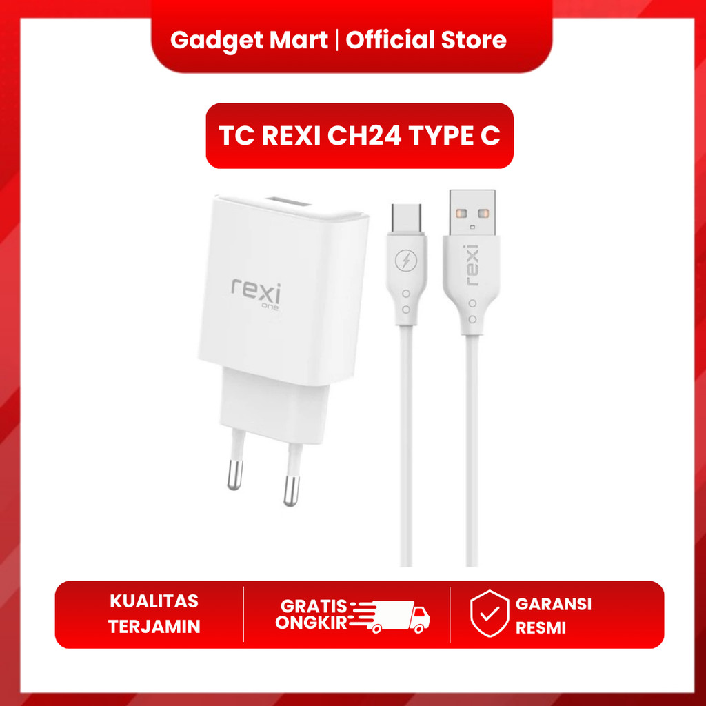 Rexi Travel Charger CH24-C With Cable Type C - Garansi Resmi