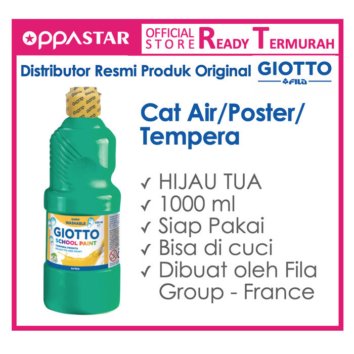 

promo -Giotto School Paint 1000 ml Green - Cat Poster Kertas