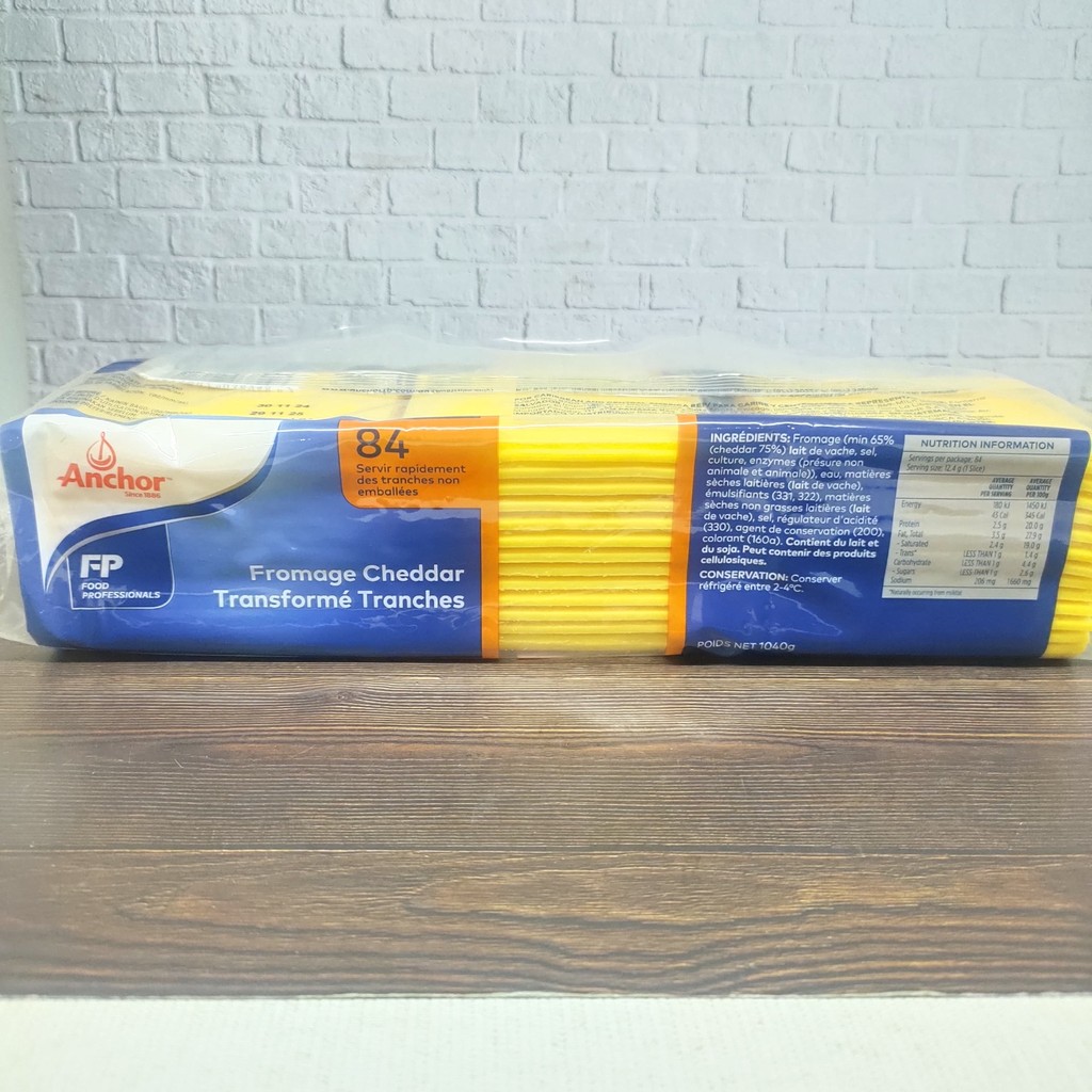 

ANCHOR PROCESSED CHEDDAR CHEESE 84 SLICE 1040GR