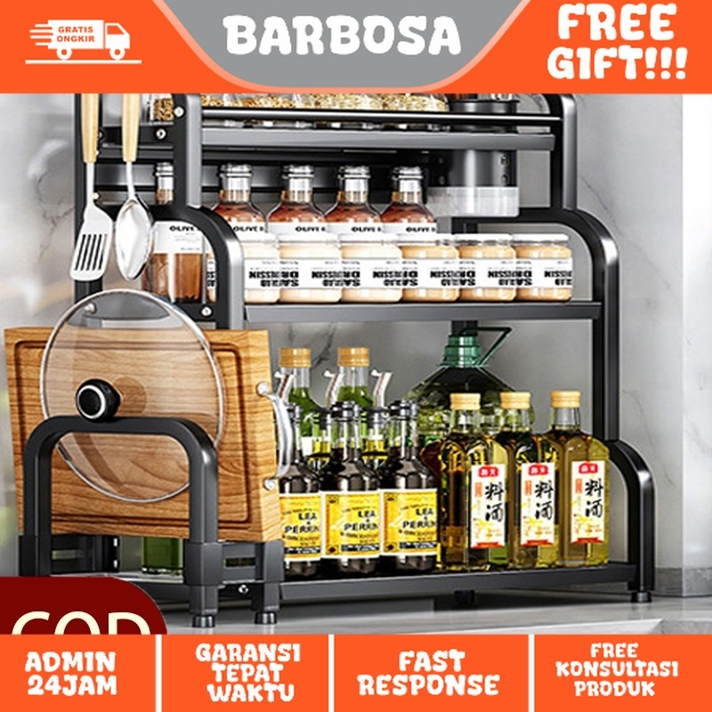 Rak Bumbu Dapur Rak Meja Makan Serbaguna Stainless Steel Rak Bumbu Dapur Stainless Steel Rak Penyimp