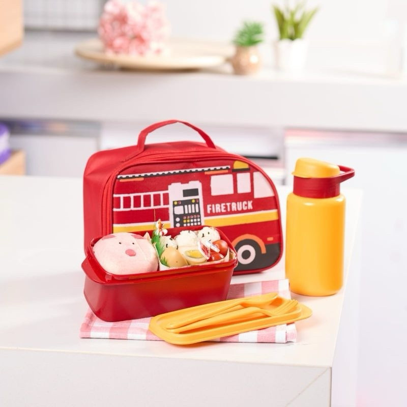 WOOMII TAS BEKEL ANAK CAR SERIES LUNCHBOX FREE BOTOL SENDOK GARPU SET /KOTAK MAKAN BEKEL ANAK ANAK