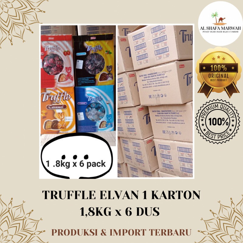 

Truffle Elvan 1 Karton 1,8Kg x 6 Dus | Cokleat Truffle Elvan 1 Karton | Cokelat Arab | Cokelat Turkey