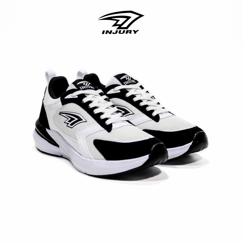 Injury - Sepatu Running Pria Wanita Sepatu Kasual Unisex Everest Putih Hitam