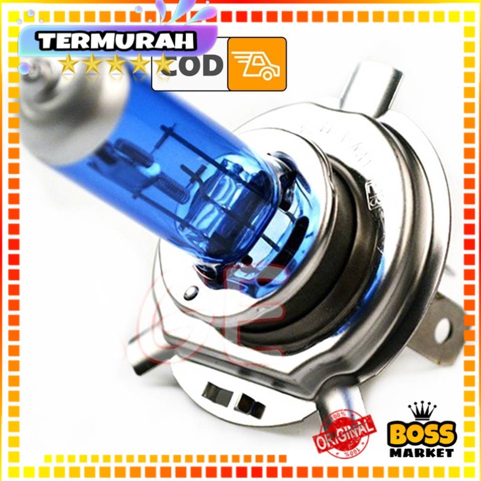 Lampu Mobil Depan H4 Xenon Halogen Super Terang 1 Pc 100/90 Watt 12 Volt Bohlam Headlight Headlamp V