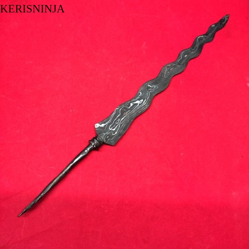 Koleksi Tombak Korowelang Luk 11 Pamor Kulit Semongko Garap Alus Bilah Tebal NJ13