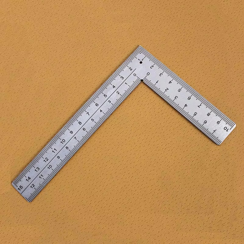 

School Supplies Papelería Mini Stainless Steel L-Shaped Double Sided Precision Scale Ruler High Accuracy Tool for Leather Metal