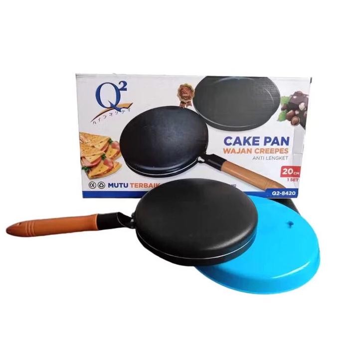 CREPES PAN / CREPES MAKER / Crepes Aluminium Anti Lengket dengan Gagang Kayu - 20cm - Simple Kitchen