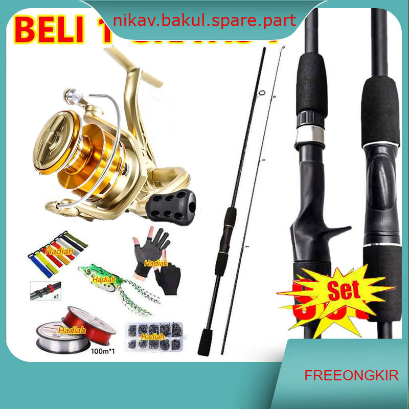 【Ready Stock】【Beli 1 Dapat 7】Joran pancing Reel Pancing Asli Besi Fishing Reel 1000-3000 joran panci