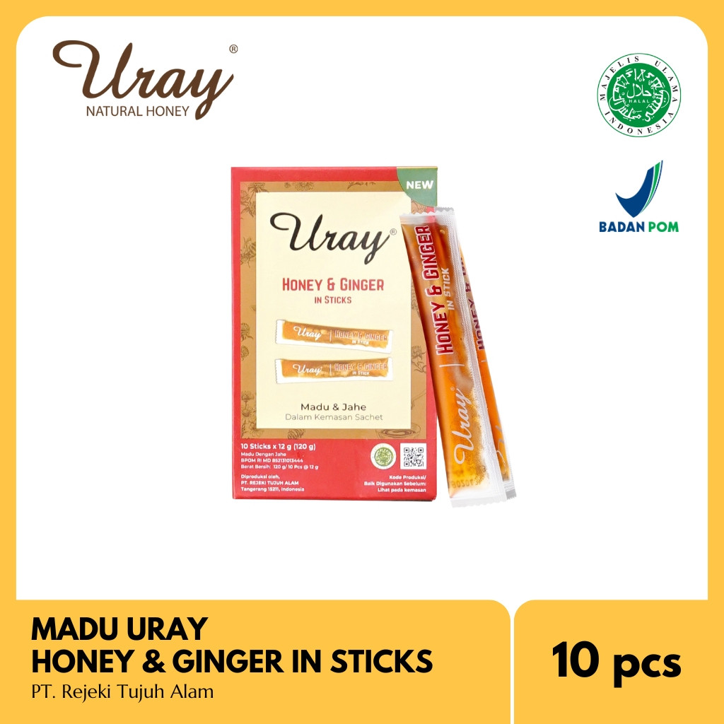 

Madu Uray Honey & Ginger in Sticks 1 Box Isi 10 Pcs