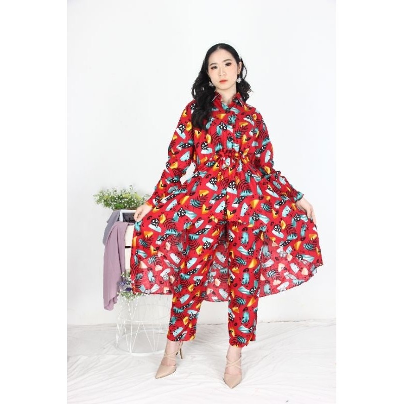 ONE SET STELAN CELANA RAYON BUSUI PREMIUM