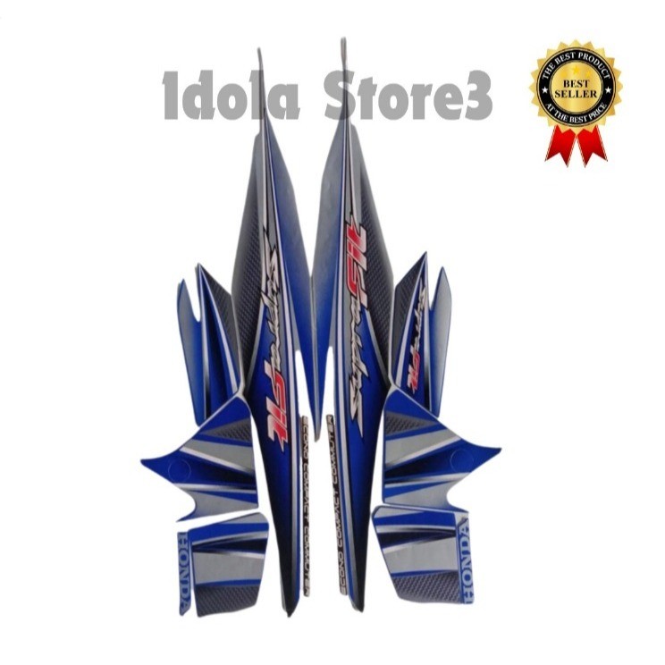 STIKER STRIPING HONDA SUPRA FIT 2006 BIRU LIS BODY STIKER SUPRA FIT 2006 TERBAIK