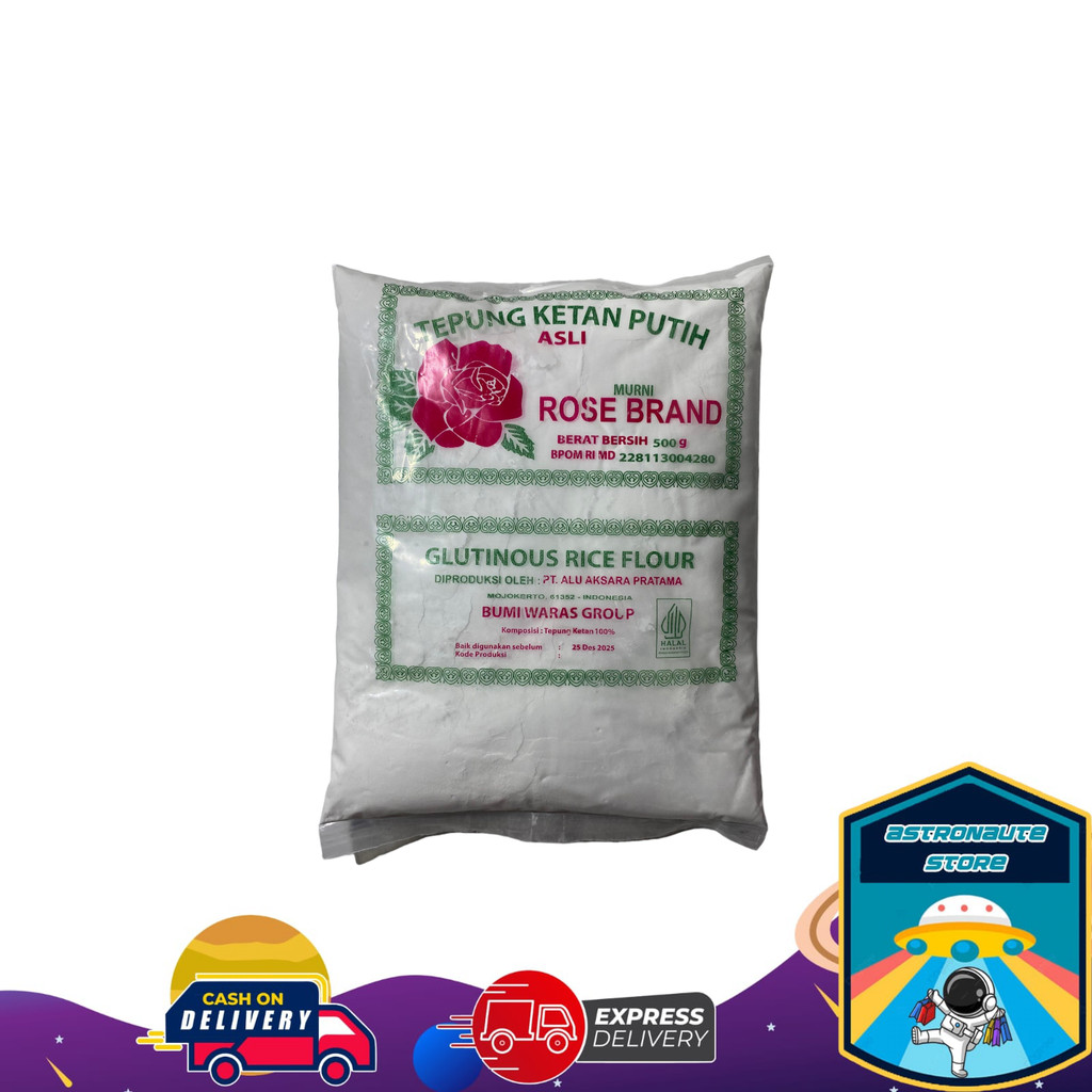 

Tepung Ketan Putih Pilihan ROSE BRAND kemasan 500gr