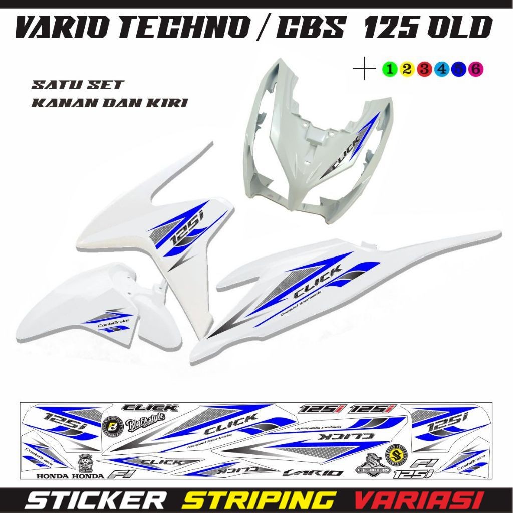 SETIKER MOTIF POLET SETIKER STRIPING VARIASI MOTOR VARIO OLD 125 / TECHNO STIKER LIS STRIPING VARIO