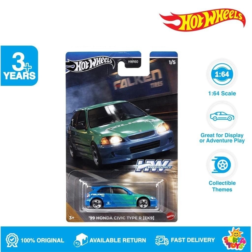 Hot Wheels  Hw Speedgraphics 99 Honda Civic Type R Ek9 Falken
