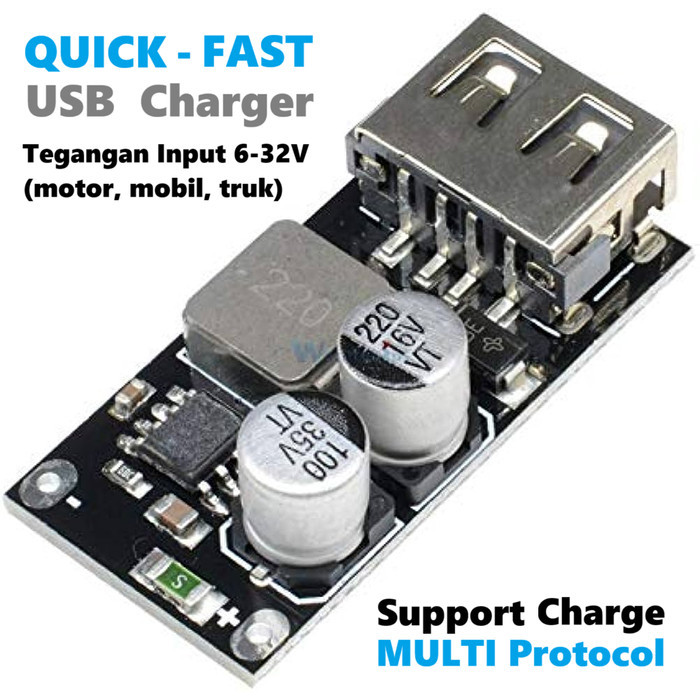 Modul USB Mobil Motor Fast Quick Charger 24W HP Samsung Iphone Huawei by Blezzy store