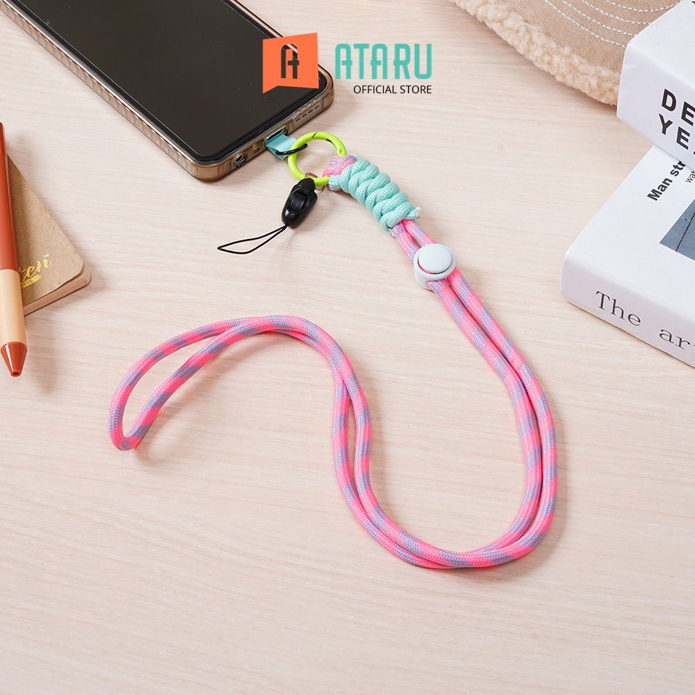 

Ataru Lanyard Color Block Strap - Hijau Tali Leher Name Tag Id Card Kartu Akses Lanyard Serbaguna Tali Gantungan Hp