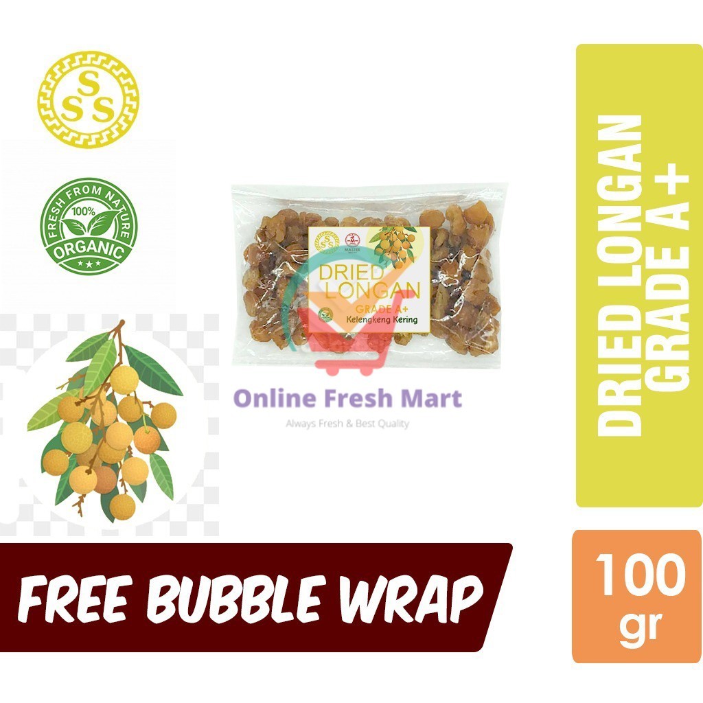 

Dried Longan SSS Grade A+ Thailand / Buah Kelengkeng Kering (100 gr) - Online Fresh Mart Denpasar