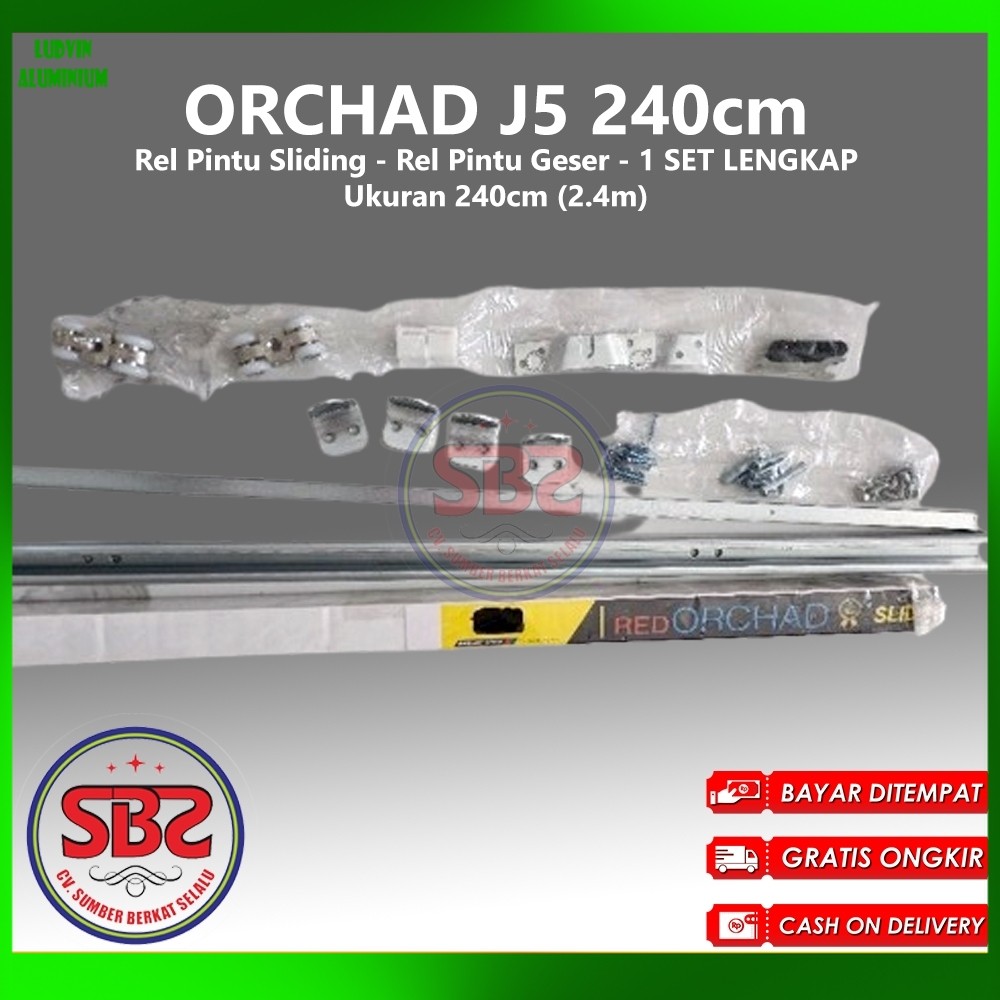 REL SLIDING J5 ORCHAD - Rel Pintu Dorong - Sliding Rail Galvanis - Sliding Track - Rel Pintu 2.4m