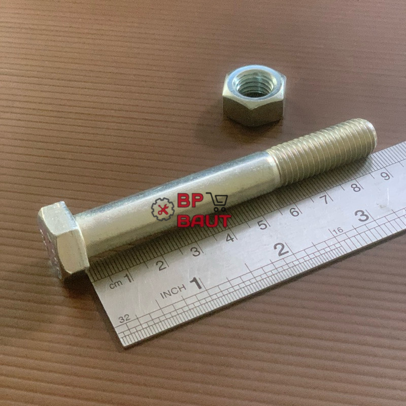 BAUT BAJA M12x90/BAUT KUNCI 19 DRAT KASAR/BAUT BAJA KUNCI 19/MUR KUNCI 19 BAUT BAJA