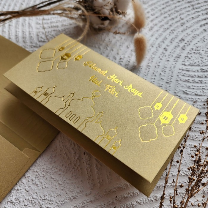 

Angpau Lebaran Horizontal Jumbo / Amplop Uang Idul Fitri Besar - Gold