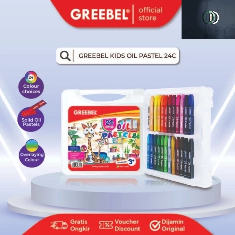 

HOT SALE!! / GREEBEL Crayon 24 warna / Oil Pastel Greebel 24 Warna