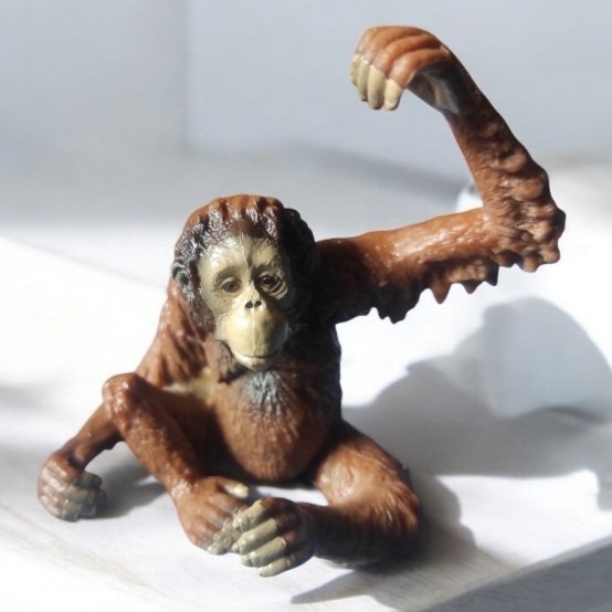 Patung Pajangan Mainan Miniatur Orangutan Orang Utan 8 cm Kera - 2