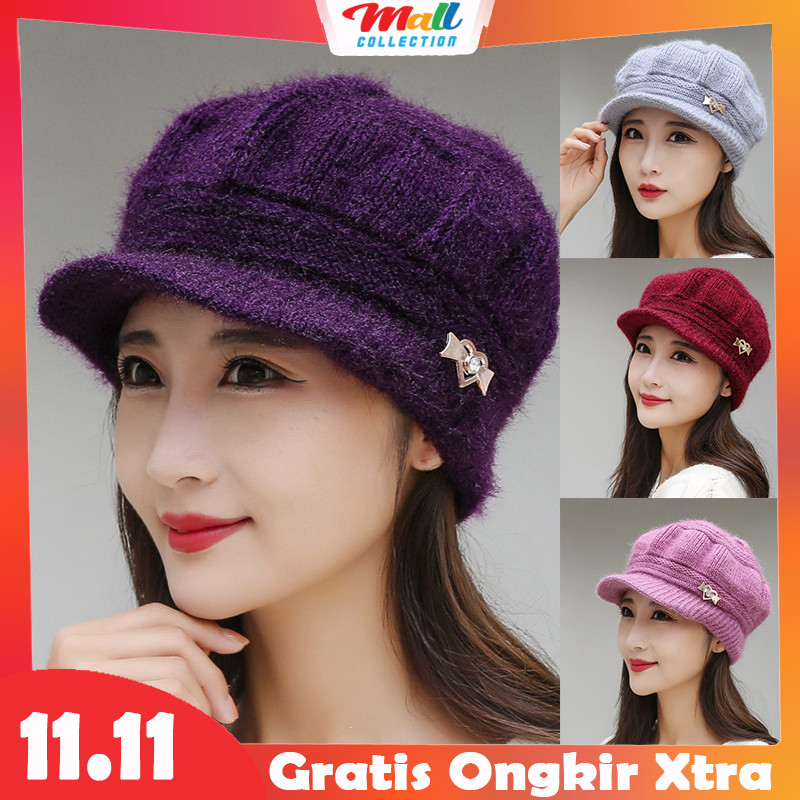 MALL Topi Wanita Dewasa Topi Rajut Fashion Style Korea Hangat Dingin HAT09