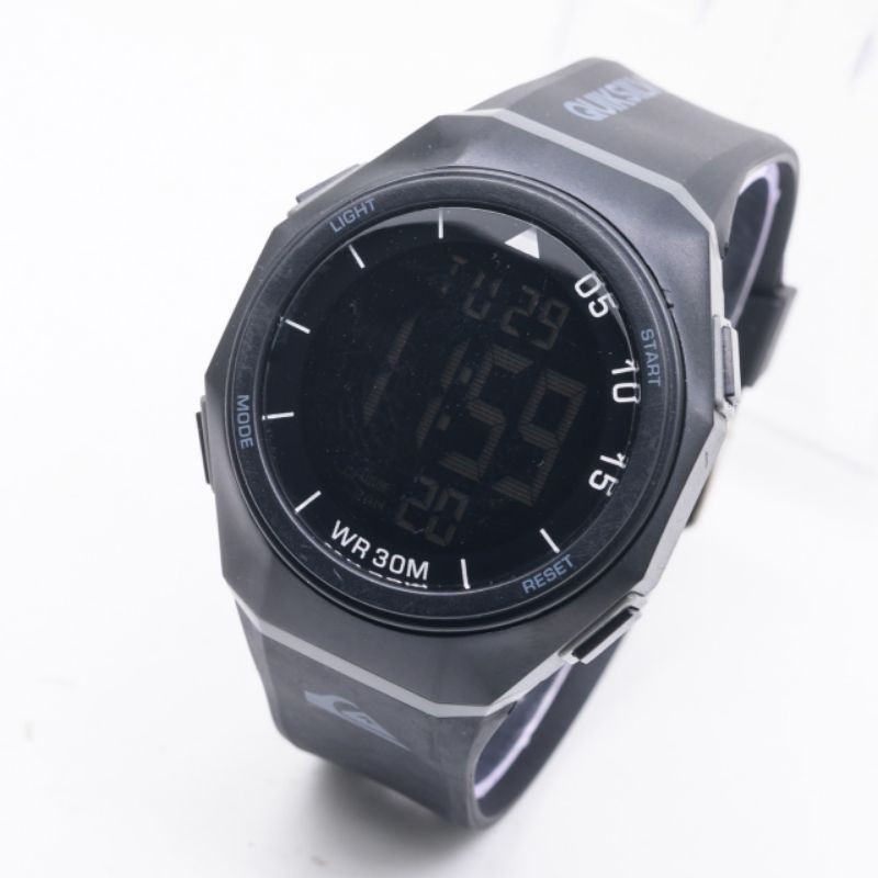Promo Jam Tangan Pria Quiksilver Digital Murah Model Bulat Tali Rubber Karet Fashion Cowok free boss