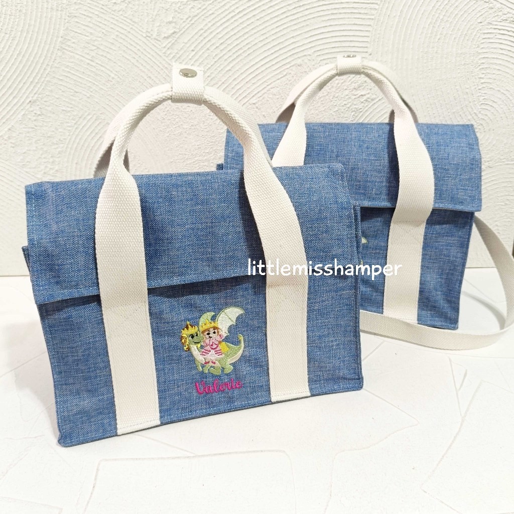 

MJ Canvas Flap Series Souvenir hampers ulang tahun custom bordir