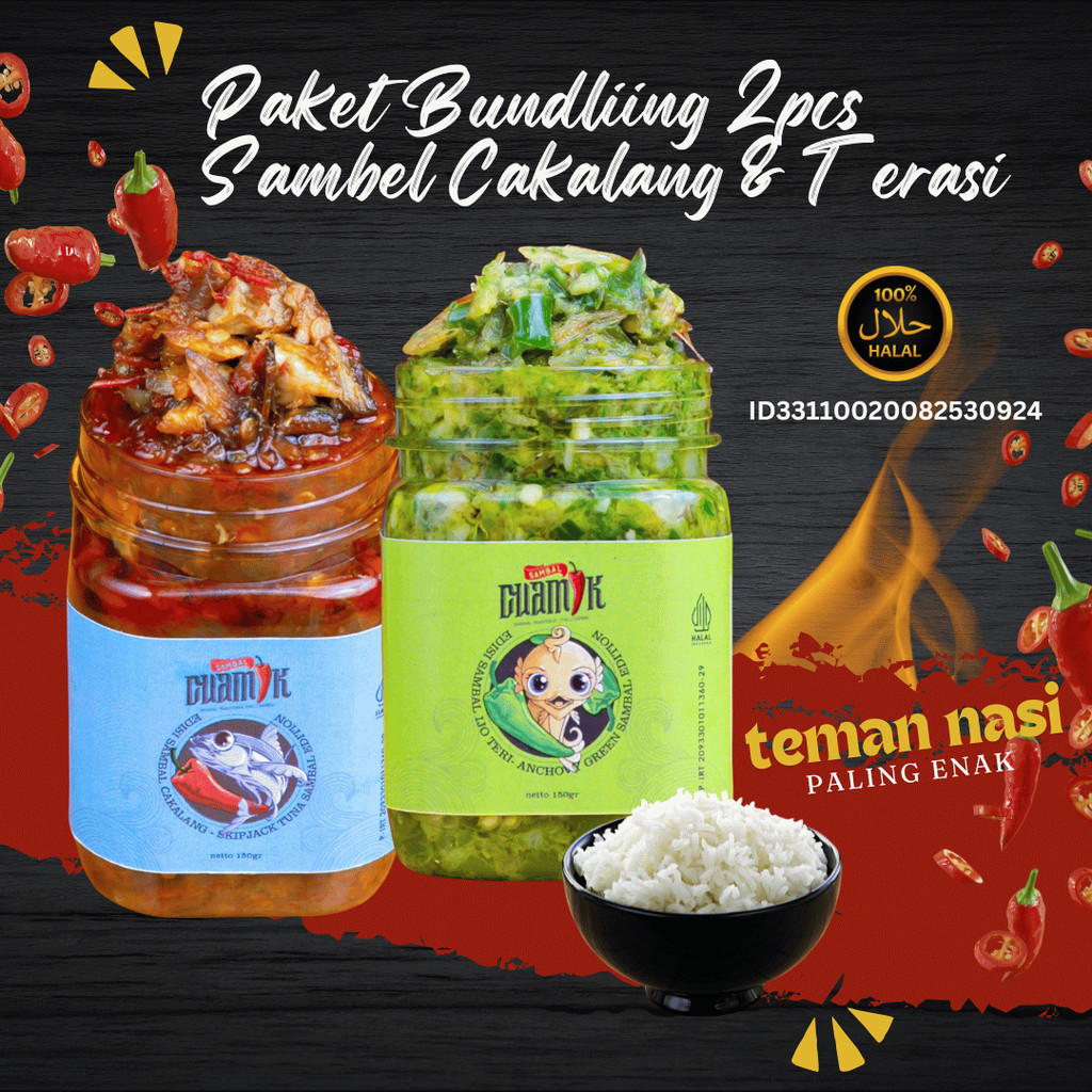

Paket Bundling 2 pcs Sambal Cuamik - Sambal Cakalang Sambal Teri Sambel ijo